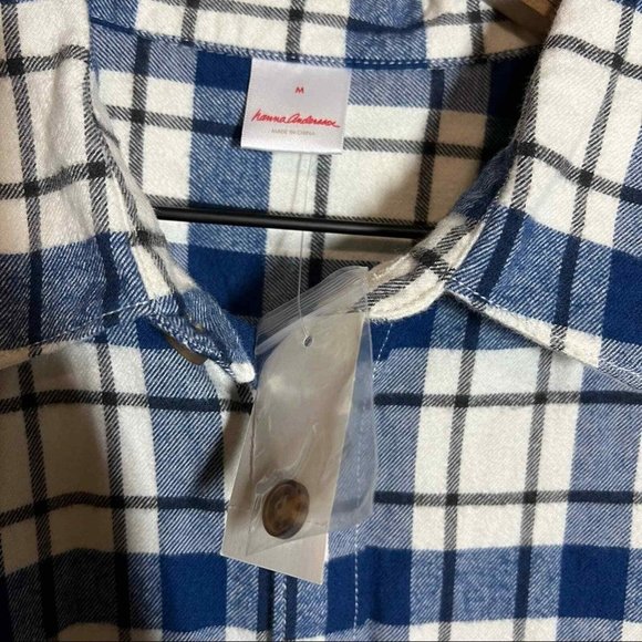 Hanna Andersson brushed cotton fireside flannel button up womens shirt size M - Picture 4 of 5